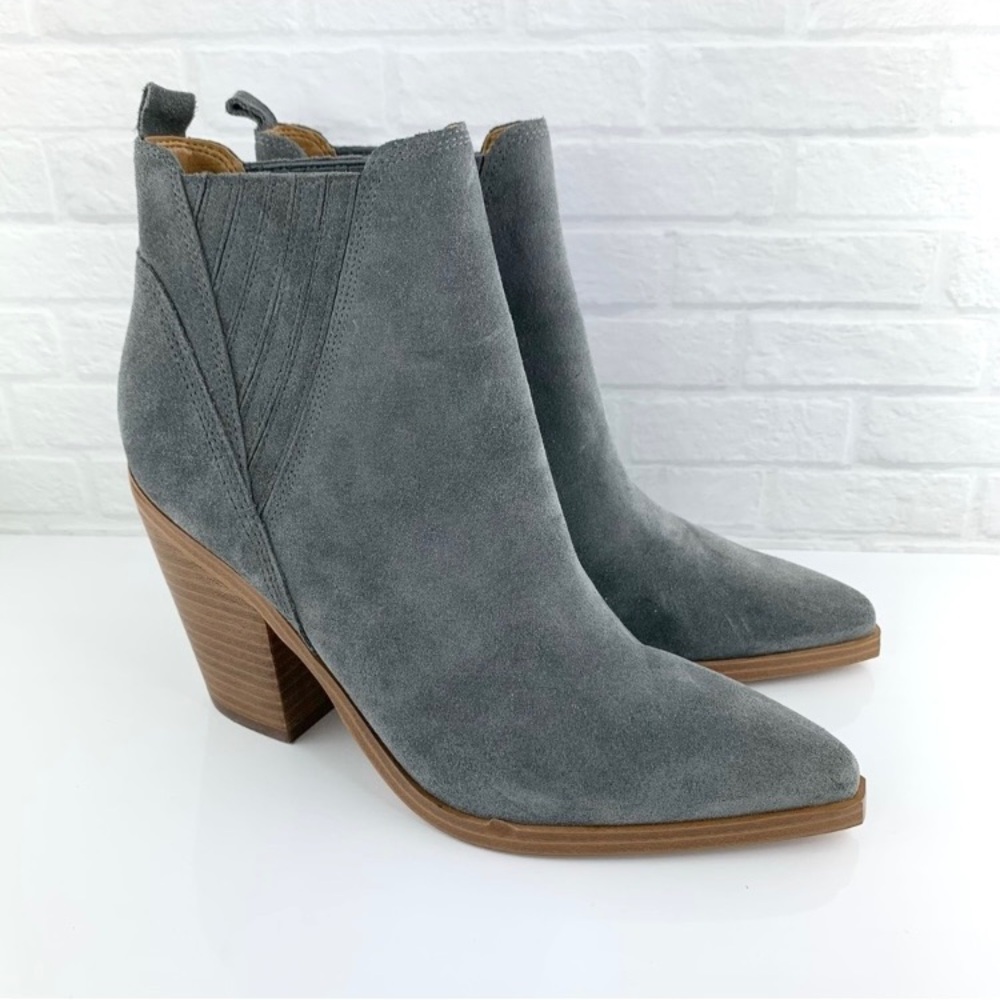 NEW! Marc Fisher Gadri Pointed Toe Grey Suede Ankle Bootie Size 8.5